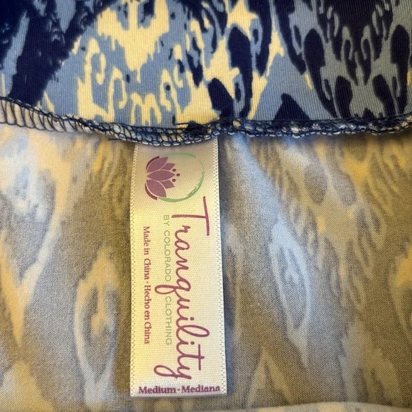 Tranquility by Colorado Clothing A-Line Skirt MEDIUM Mini Above Knee Blue White - Picture 2 of 11